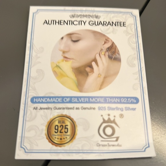 14k Gold Plated over Sterling Silver 16” Paper Clip Necklace. WA150 - Picture 3 of 4